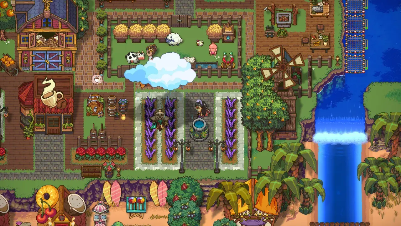 Sun Haven’s fantasy world during gameplay